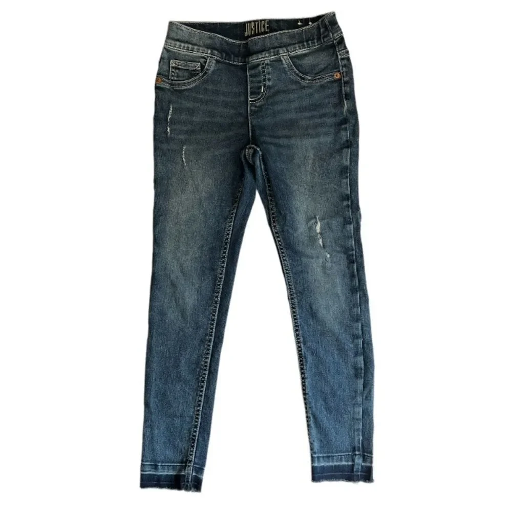Girls pull on jeans